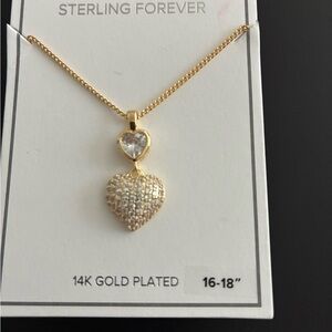 Sterling Forever Gold Heart Pendant Necklace
